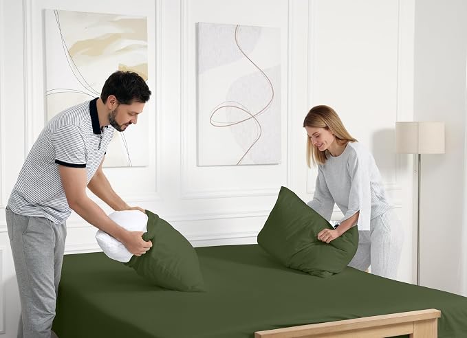 RUVANTI 100% Cotton Sheets – Twin Size Percale Bedding, Cooling & Breathable - Image 8