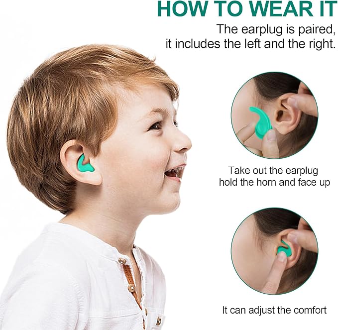 Kids Swimming Ear Plugs, 3 Pairs Waterproof Reusable Silicone Child Swim - Image 4