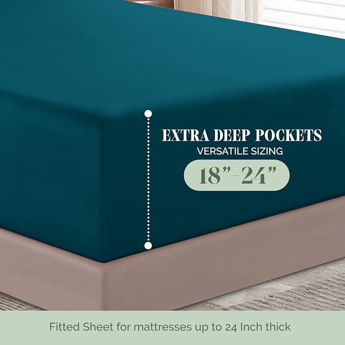 Elegant Comfort Luxurious 1500 Premium Hotel Quality Microfiber 4-Piece Sheet - Image 4
