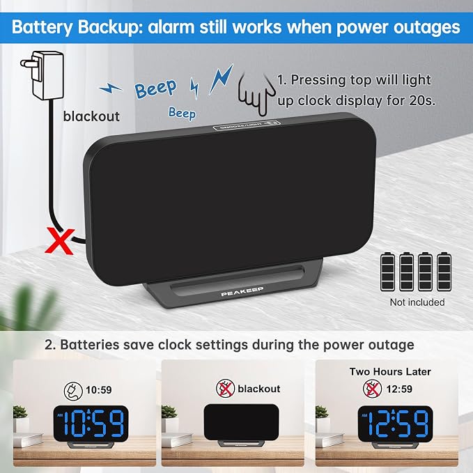 Peakeep Small Digital Alarm Clock - Image 5