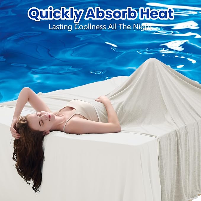 Topcee Cooling Blanket for Night Sweats Absorbs Heat to Keep Adults Cool on - Image 2