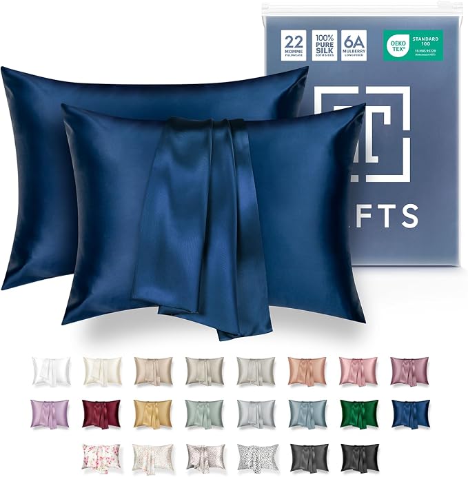 Tafts Silk Pillow Cases - 22mm 100% Pure Mulberry 6A Silk Pillowcase by Tafts
