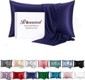 Navy Blue Silk Pillow Cases by ROSEWARD