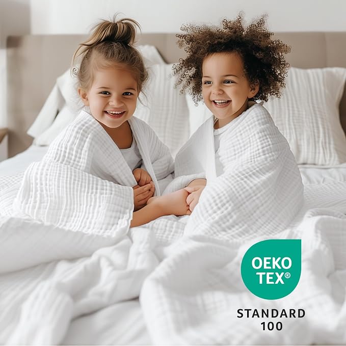 100% Cotton Twin XL Blankets for Bed 66" x 90", Cooling and Soft Muslin Throw - Image 4