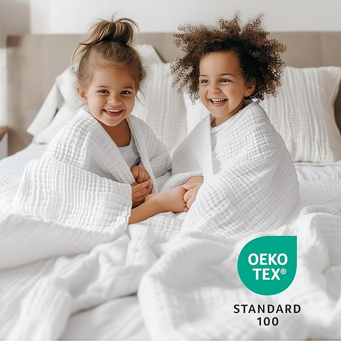 100% Cotton Muslin Blanket 50" x 60", Breathable and Lightweight Cotton Throw - Image 5