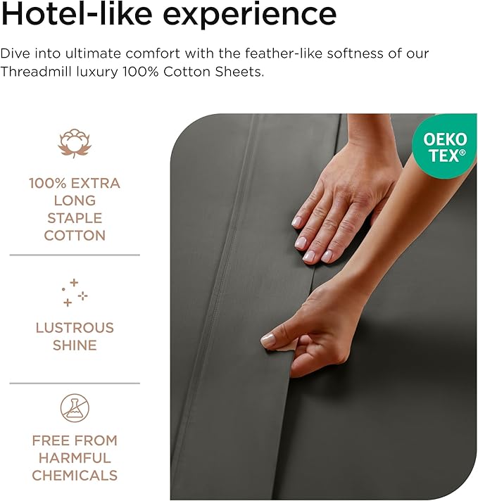 Threadmill Luxury 800 Thread Count King 100% Cotton Sheets - Image 3