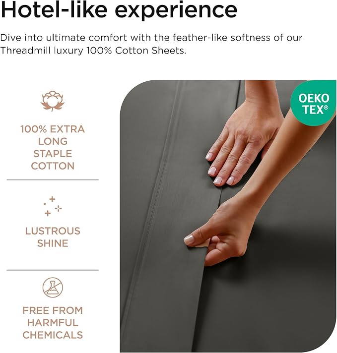 Threadmill Luxury 800 Thread Count Queen 100% Cotton Sheets - Image 3