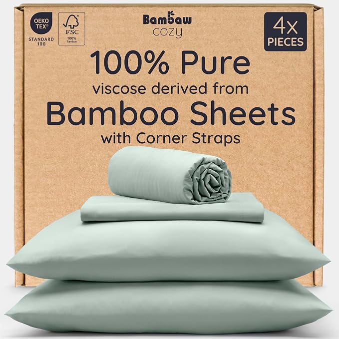 Bambaw 100% Viscose Derived from Bamboo Sheets Queen Size Deep Pocket Set – by Bambaw