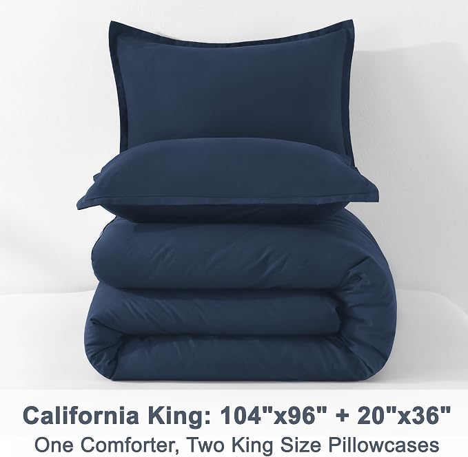 Litanika California King Comforter Set Navy Blue - Image 9