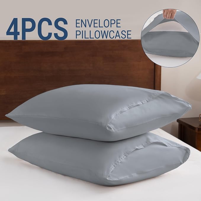 Pillowcases Queen 4 Pack, 20x30 Pillow Cases - Image 5