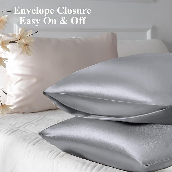 Satin Pillowcase for Hair 2pc, Similar to Silk Pillow Cases, Easier Care Than - Image 7