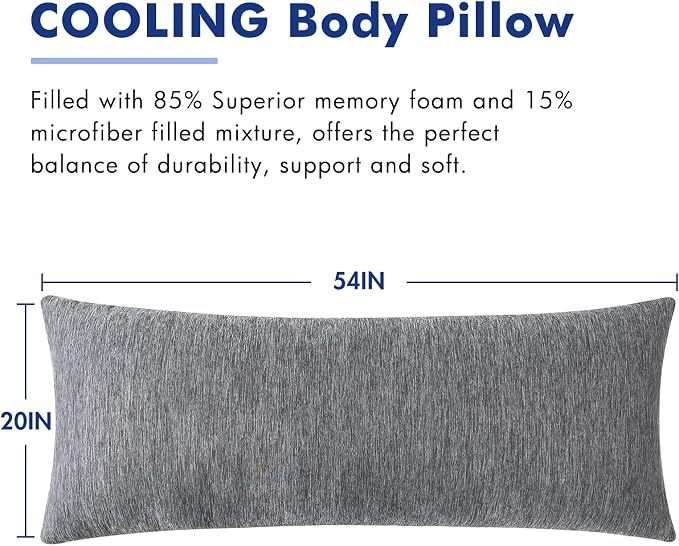 MIULEE Memory Foam Body Pillow for Adults, Cooling Long Full Body Pillow for - Image 8