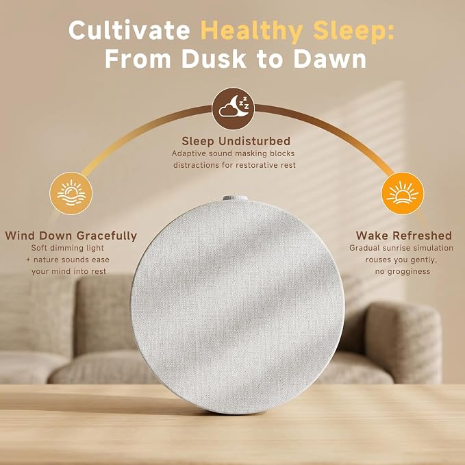 Geuuap Sunrise Alarm Clock White Noise Machine | Natural Wake-Up Light - Image 7