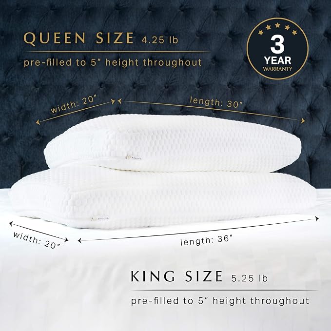 Aricove Bed Pillow for Sleeping, Side Sleeper Pillow for Adults, Queen Size - Image 4