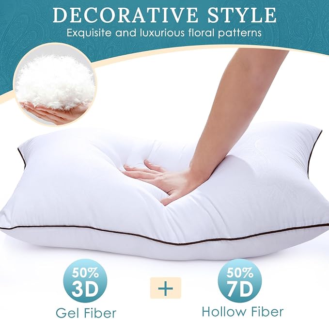 HUXMEYSON Pillows Queen Size Set of 2, Luxury Hotel Bed Pillows Set - Image 4