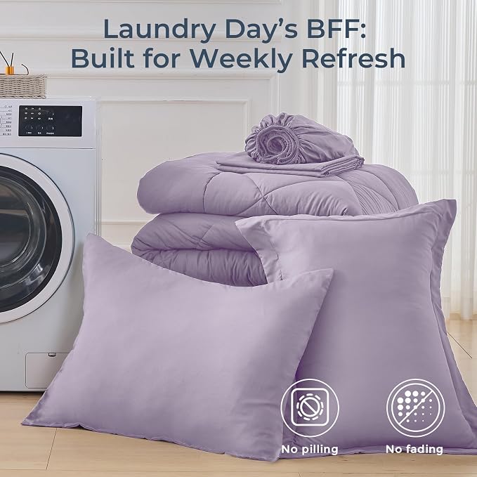 HEVUMYI Twin Purple Comforter Set - Image 7