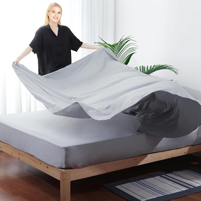 Flat Sheet Only 2 Pack, TwinXL Size 400 Thread Count 100% Egyptian Cotton Flat - Image 4