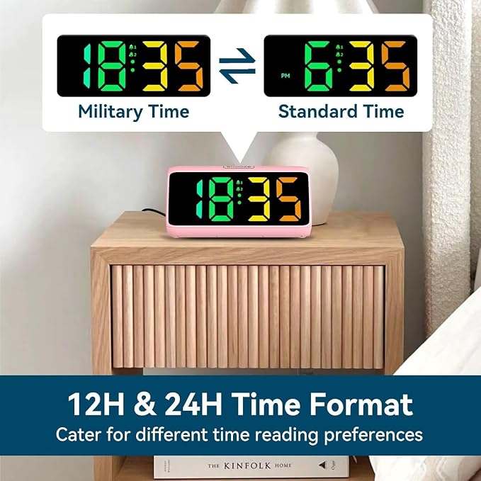 Netzu Loud Alarm Clock for Heavy Sleepers, RGB Alarm Clocks for Bedrooms - Image 7