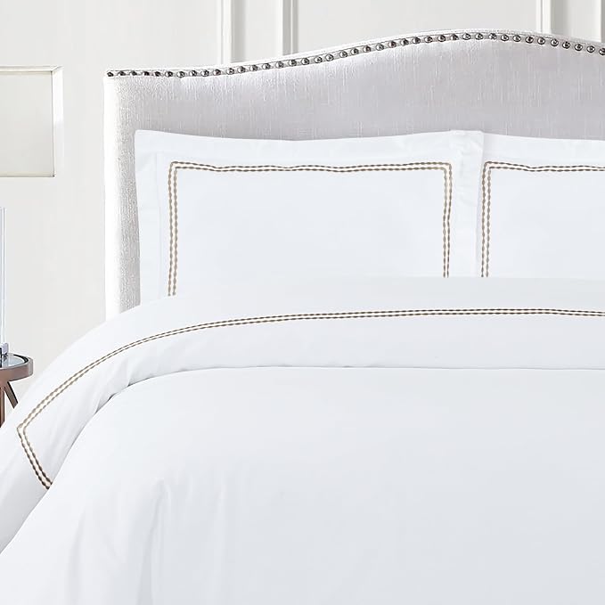 Dreamology White Duvet Cover Luxury Hotel Quality Bedding Set 100% Cotton - Image 5