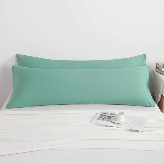 NTBAY Microfiber Body Pillowcase Set, 20x54 Inches, Mint Green, Fade Resistant - Image 4