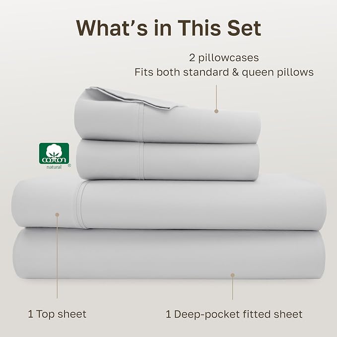 California Design Den Soft Cotton Queen Size Bed Sheets Set, 400 Thread Count - Image 4
