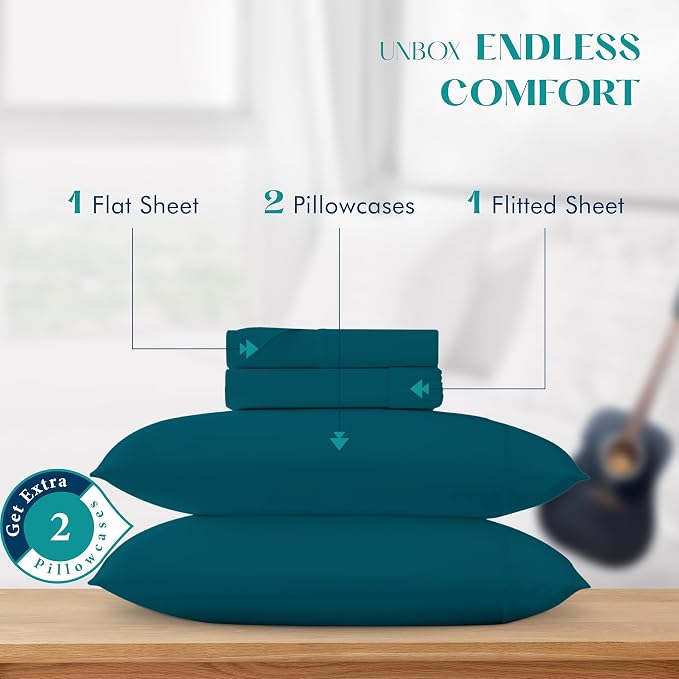 XOOX Linen 100% Egyptian Cotton Sheets King Size - Image 3