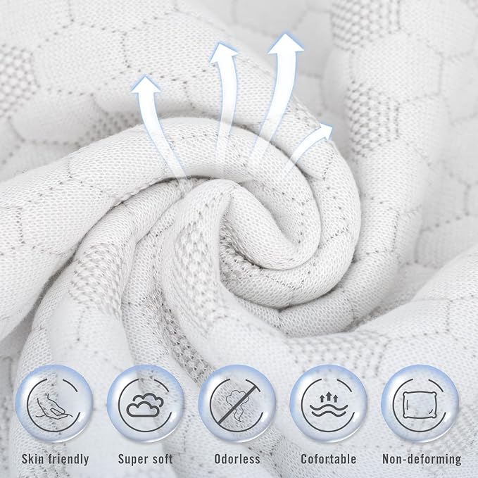 HIMOON Shredded Memory Foam Pillows, Medium Firm Standard Size Pillows 2 Pack - Image 3