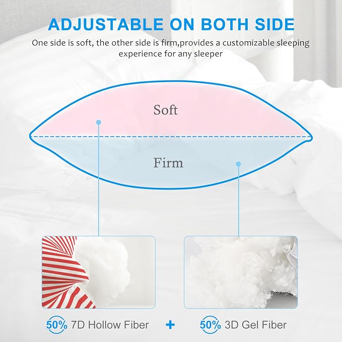 EIUE Bed Pillows for Sleeping 2 Pack Queen Size，Super Soft Down Alternative - Image 3