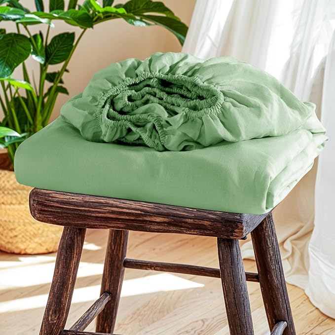 SONORO KATE 100% French Linen Fitted Sheet by SONOROKATE