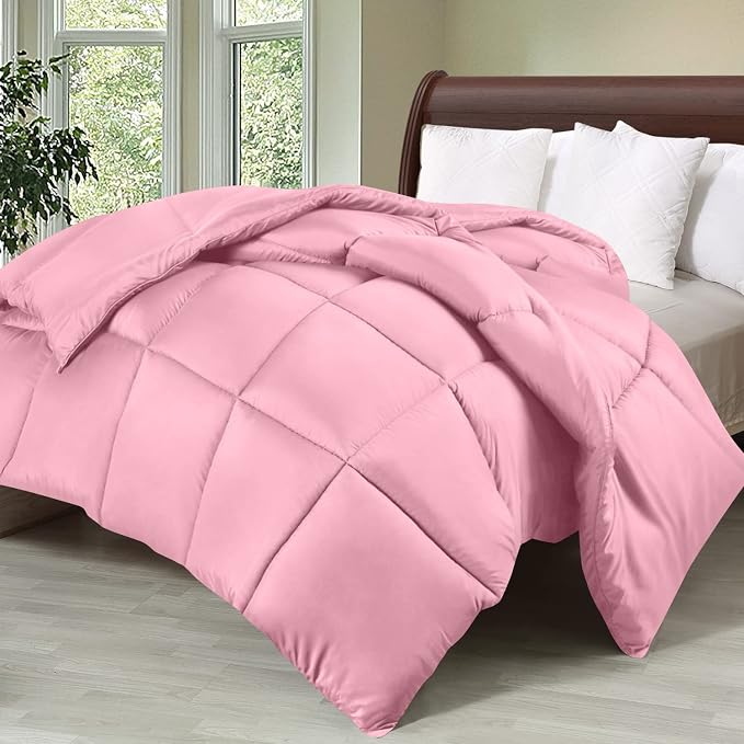 Utopia Bedding Twin Comforter Duvet Insert, Quilted Pink Comforter - Image 2