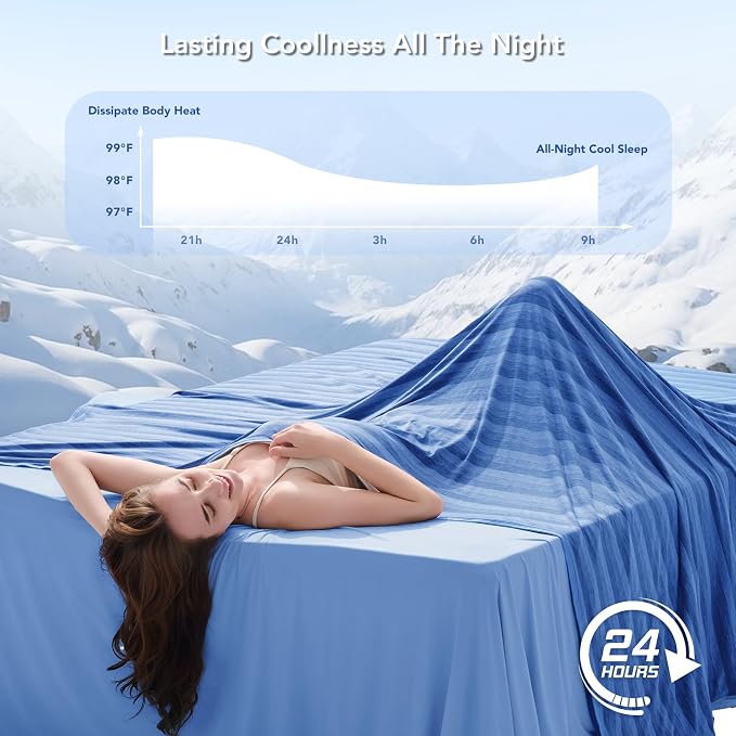 GOHERO Cooling Blanket Queen Size- 90"x90" Summer Cooling Throw Blanket - Image 3