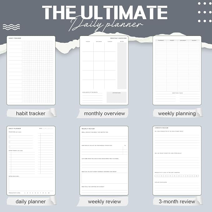 Productivity 3-month Planner Undated Daily Weekly Monthly Planner - Image 3