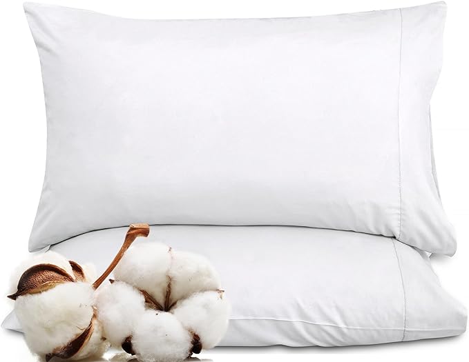 Royale Linens White Cotton Pillow Cases King Size Set of 12 - Image 9