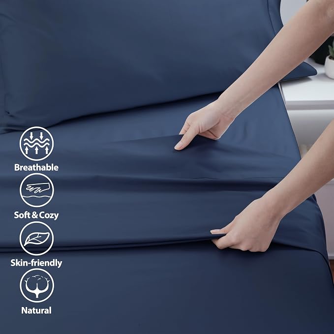 Cotton Full Flat Sheet Only, 600 Thread Count 100% Egyptian Cotton Top Sheet - Image 3