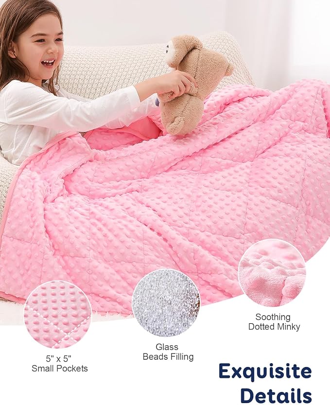 Kivik Weighted Blanket 10 lbs, Small Minky Dotted Blankets, Soft Heavy Blanket - Image 4
