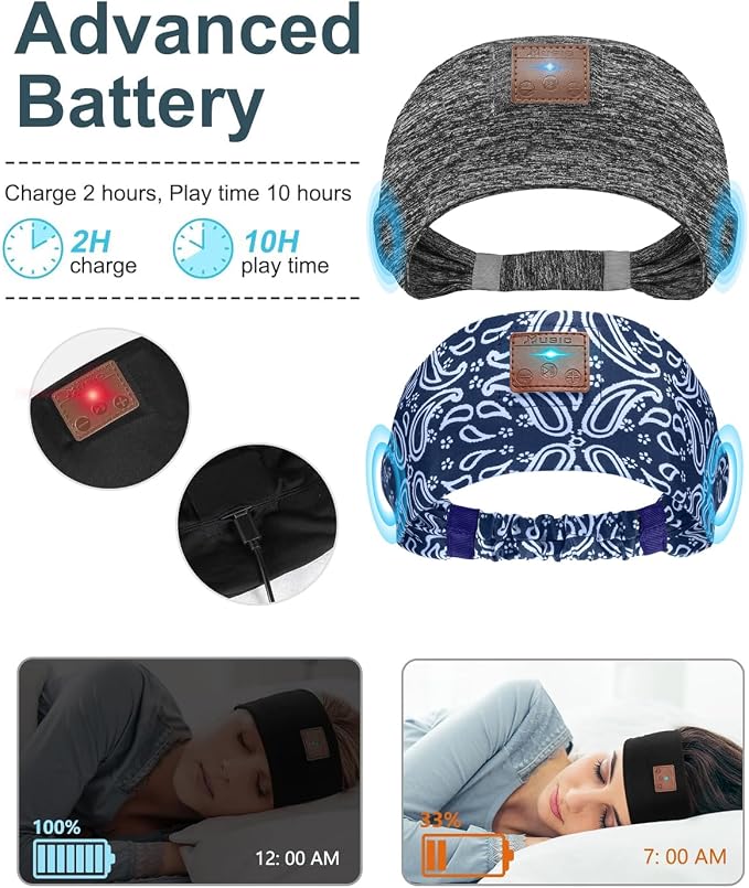 2-Pack Sleeping Headphones, Headband Headphones - Image 3