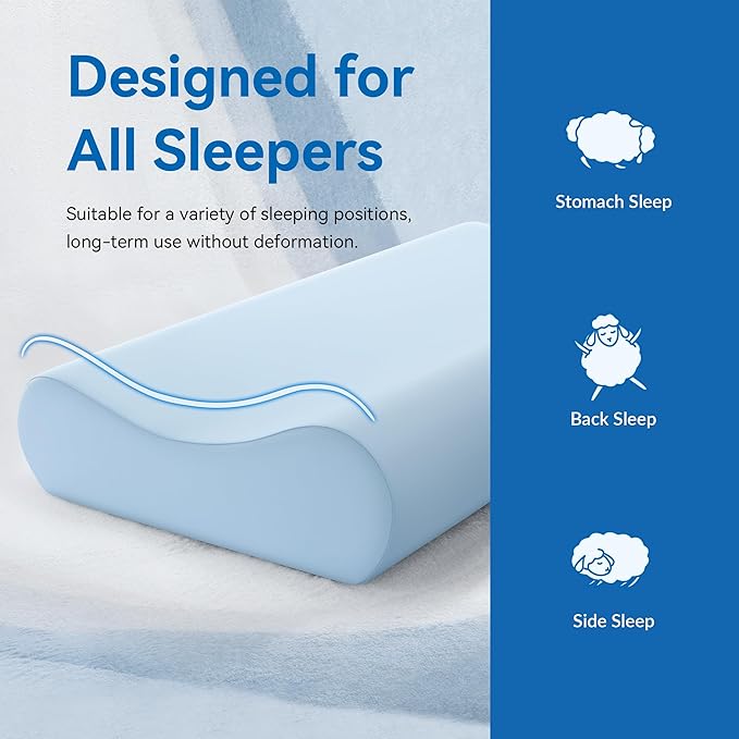 AM AEROMAX 32" King Size Contour Memory Foam Pillow, Cervical Pillow - Image 4