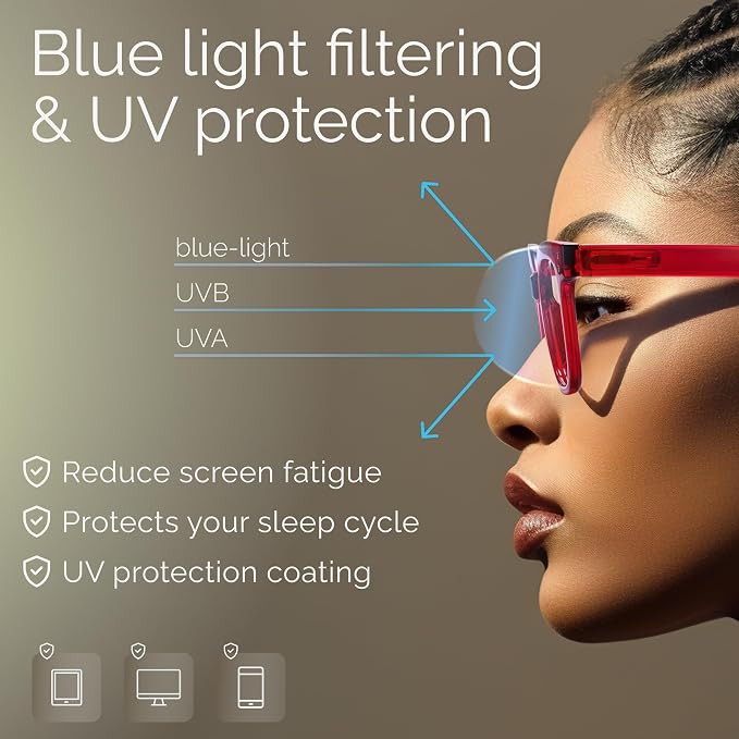 miyya Blue Light Glasses for Women & Men – Oversized UV & Blue Light Blocker - Image 4