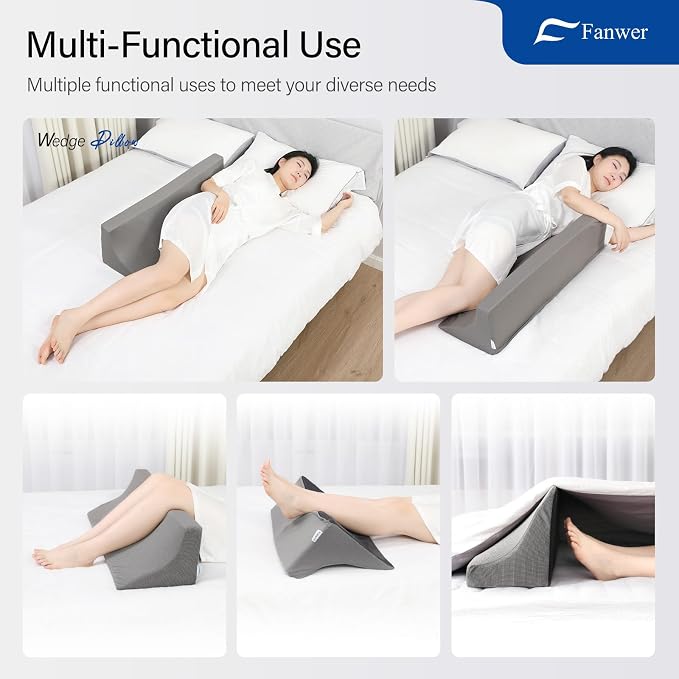 Fanwer 34.2in Wedge Pillow for Sleeping, Bed Wedge Pillows for After Surgery - Image 4