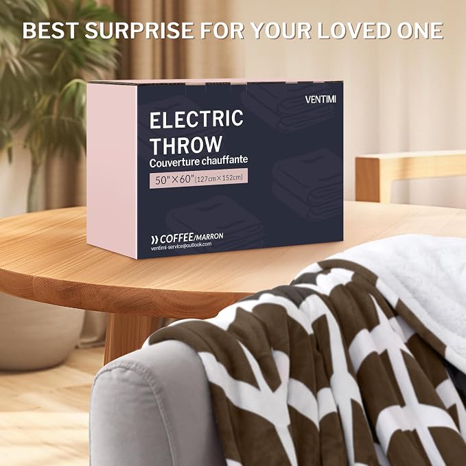 VENTIMI Electric Blanket Heated Throw, Fast Heating Blanket - Image 7