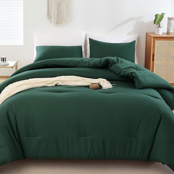 ROSGONIA California King Comforter Set Emerald Green, Oversized Blanket Quilt - Image 3