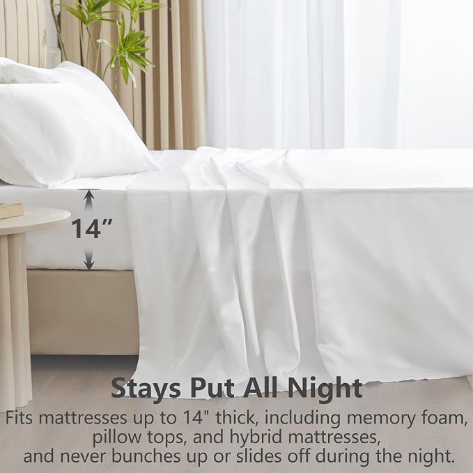 CozyLux Satin Sheets Queen Size Bed Set - Image 4