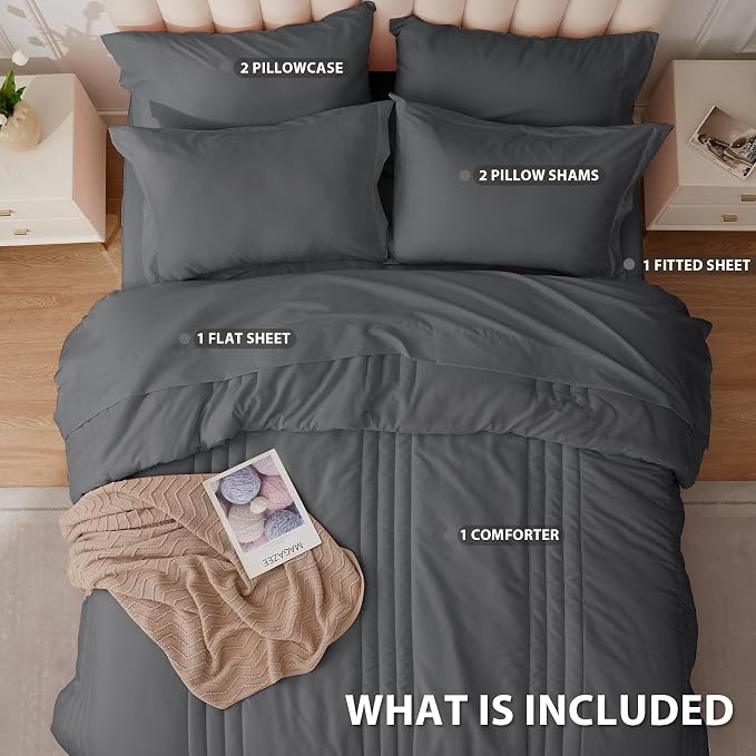 Twin Comforter Set Dark Grey - Image 3