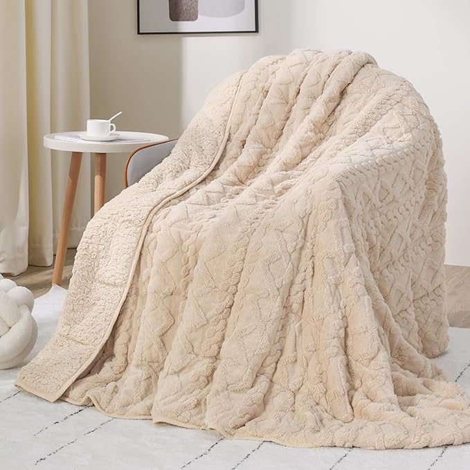 Drewin Weighted Blanket Queen Size 17lbs, Classy Soft Jacquard Sherpa Weighted - Image 9