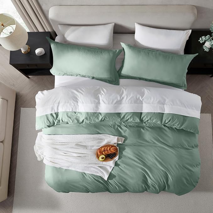 Nestl Sage Green California King Duvet Cover Sets - Image 5