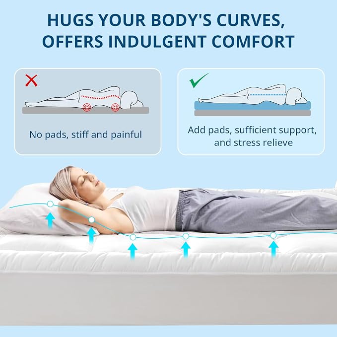 YUGYVOB Twin XL Mattress Topper Extra Thick, and Breathable Mattress Pad 8-21" - Image 6