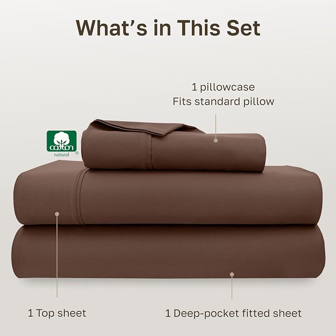 California Design Den Soft 100% Cotton Bed Sheets Twin Size Set, 400 Thread - Image 4