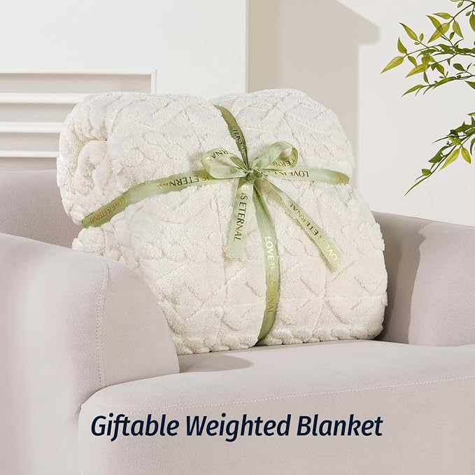 Wemore Weighted Blanket for Adults Twin Size 20 lbs, Dual Sided Soft Fuzzy - Image 6
