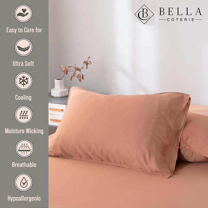 Bella Coterie | Luxury Bamboo Viscose King Size Pillowcase Set | 100% - Image 2