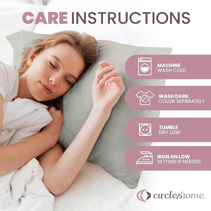 CirclesHome Pillow Protectors 4 Pack Standard Zippered - Image 8